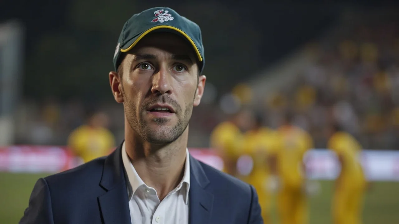 A fielding captain discusses tactical placement with bowlers during a T20 match