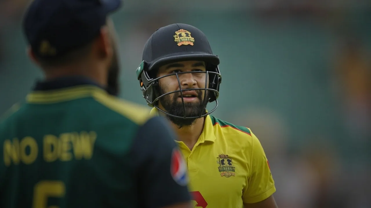 A Bangladesh fast bowler in his delivery stride at the Shere Bangla National Stadium in Mirpur, with a non-striker and slip cordon visible in the background